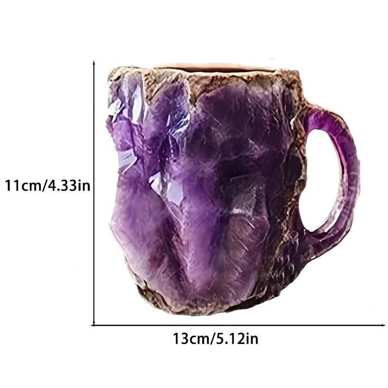Cănă de cafea nouă din cristal mineral, elegantă, de lux, cană de cafea din cristal mineral colorat, cană de cafea translucidă, cadouri