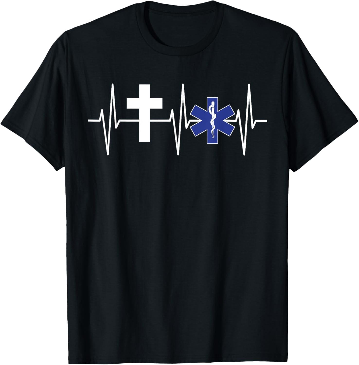 Christian EMT Shirt Religious EMS Paramedic Jesus EMT T-Shirt S