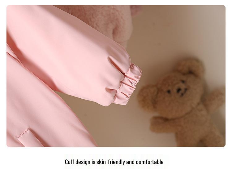 Thickened Winter Fleece-Lined Infant & Toddler Windbreaker Jumpsuit