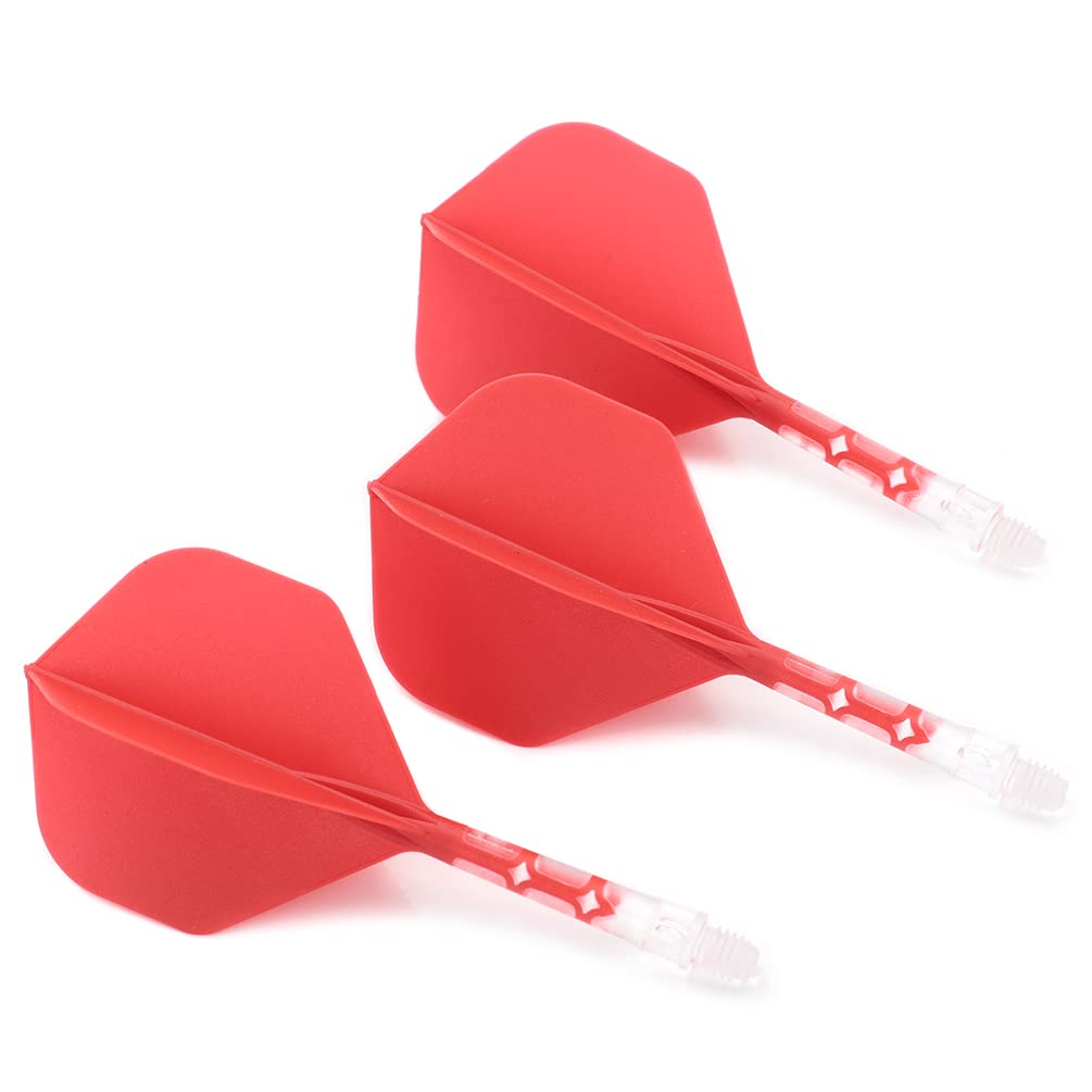 Cuesoul ROST T19 Shaft Integrated Big Standard Red Clear Medium Size Two-Tone Dual-Material Flights, Shape, 3-Club Set, Flights, Shafts, (CS-AK57DB2M)