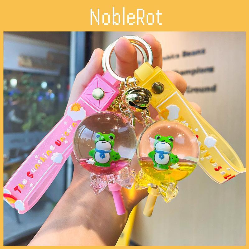 Adorable Floating Sand Bottle Frog Lollipop Keychains Perfect For Gifts And Decorations