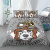 Cartoon Dog Duvet Cover King Queen Funny Pet Puppy Head Printed Bedding Set For Kids Teens Adults Animals Polyester Quilt Cover