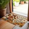 1 Stück Kürbisse Sonnenblumenmuster Fußmatte Modern Küche Polyester Teppich, Rutschfest Bunt Innen Teppich, Für Zuhause Badezimmer Schlafzimmer Wohnzimmer Deko