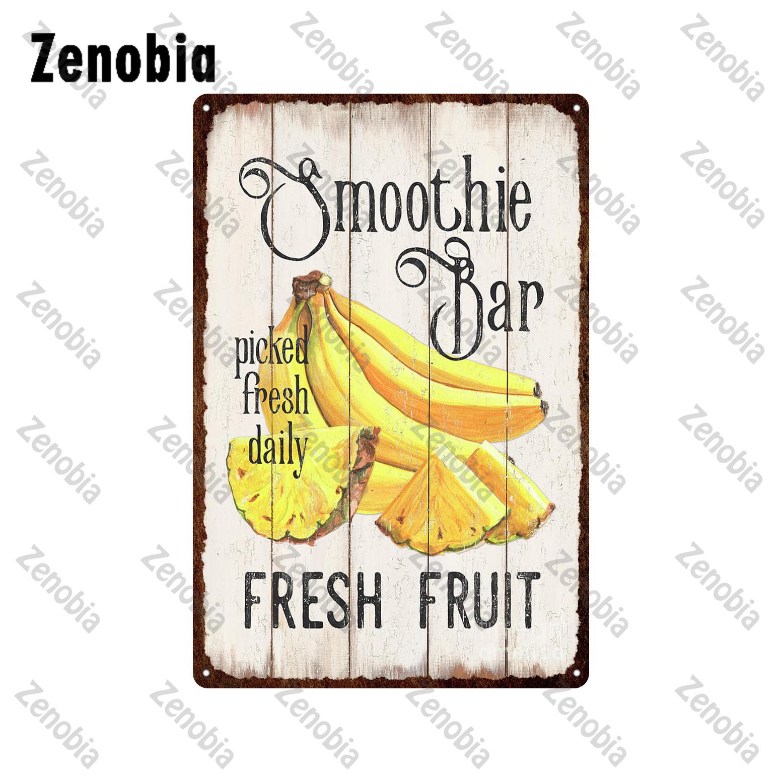 

Металлическая табличка с изображением фруктов, металлическая табличка с изображением банана, лимона, винограда, декоративные винтажные жестяные тарелки для кухни, сада, дома, настенный декор 20x30cm