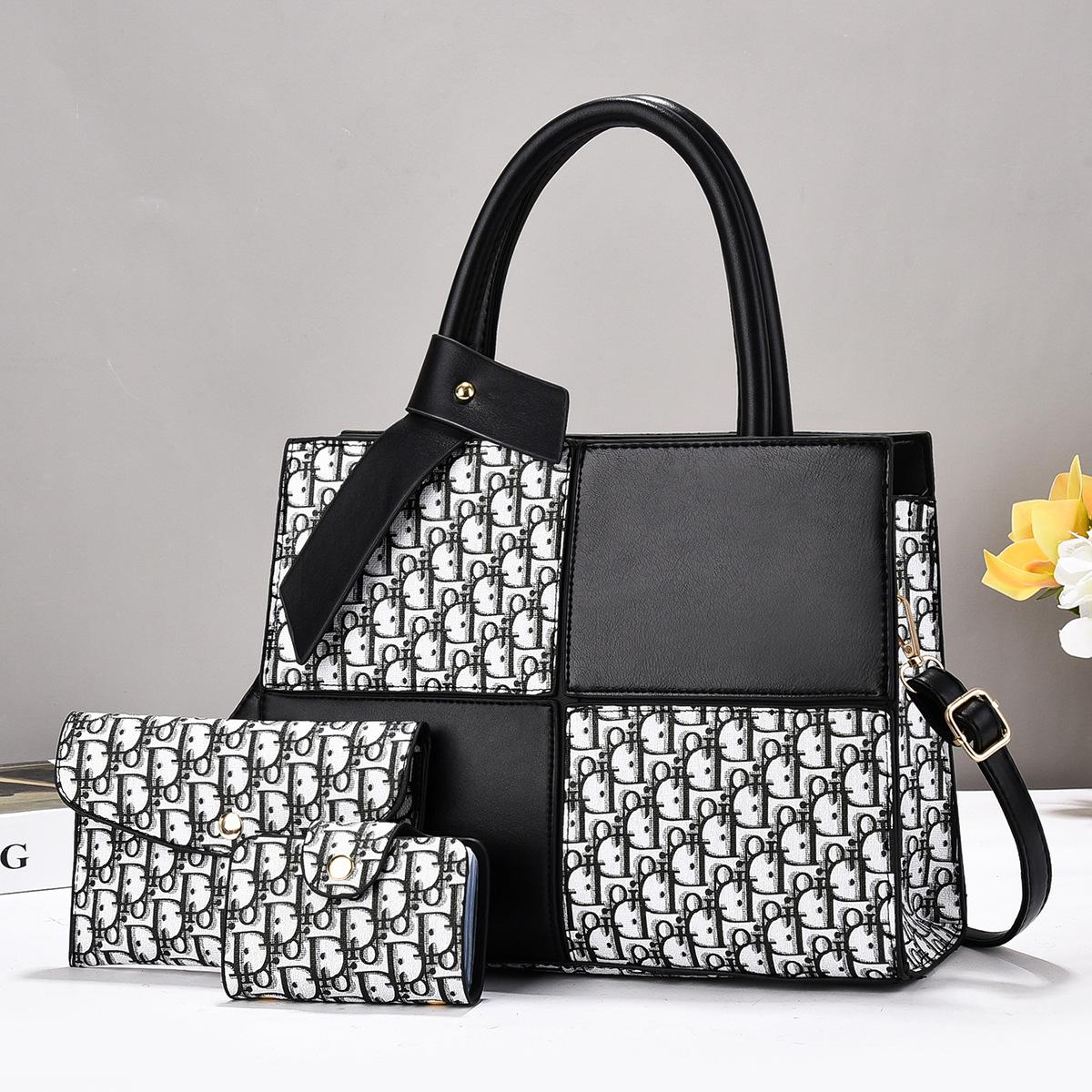 

Новый комплект из трех предметов с контрастными цветами, сумка высокого уровня, все в одном, модная сумка через плечо .