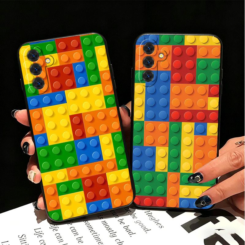 Fashion Building Blocks Pattern Soft Phone Case for Samsung A17 A37 A57 A16 A26 A36 A56 A15 A25 A35 A55 A14 A24 A34 A54 A13 A23