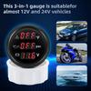 Red LED Digital Water Temperature+Oil Pressure+Voltmeter 3IN1 Multifunctional 52mm Gauge Alarm Waterproof Auto Car Boat