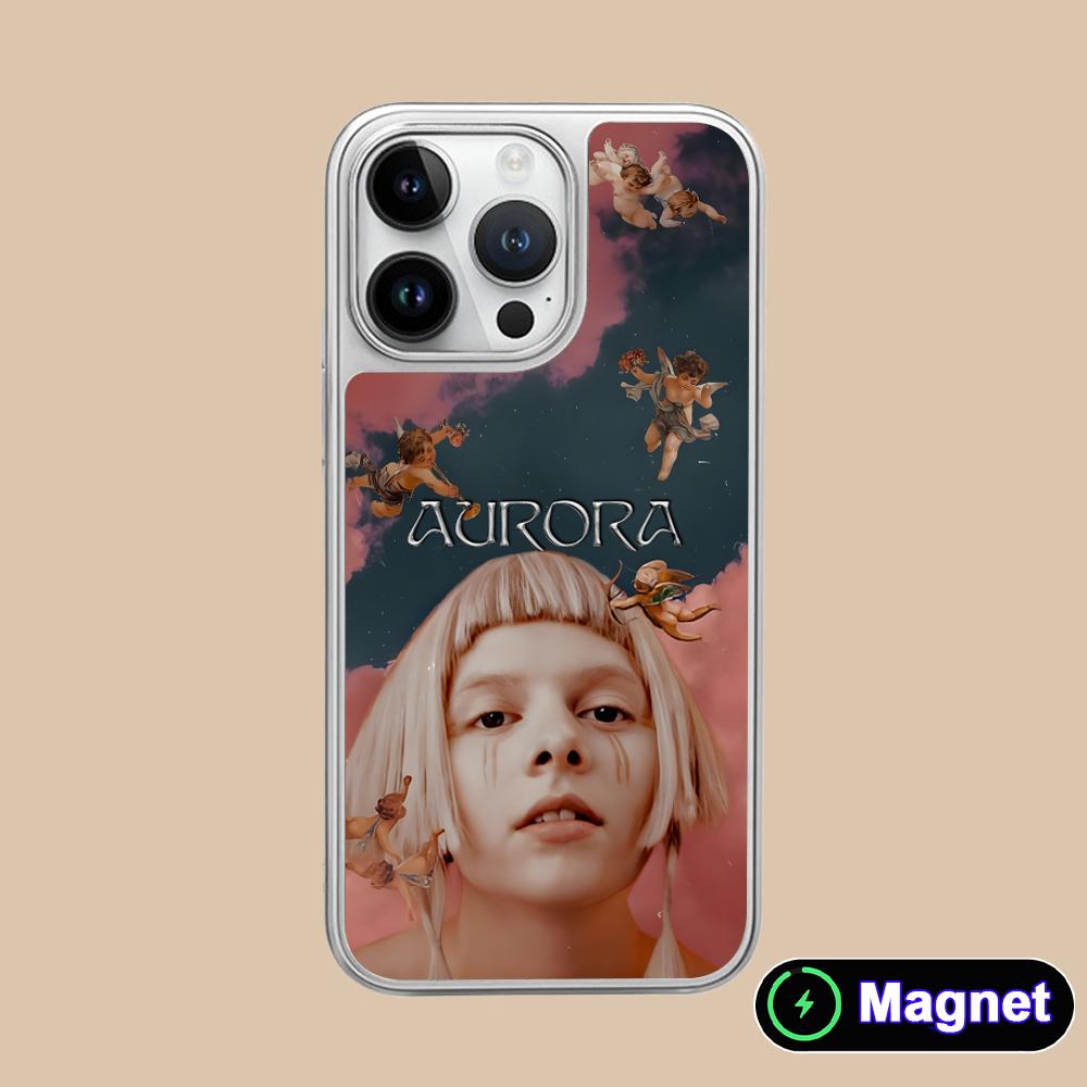 Aurora Aksnes Silver Plating Magsafe Mobile Phone Case for iPhone 17 16 15 14 13 12 11 Air Pro Max Plus Colorful Cover