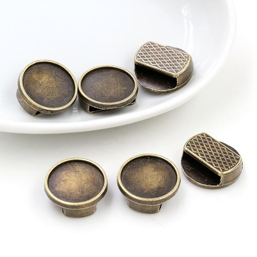 20pcs 12mm Inner Size Antique bronze Black Silver Plated Fashion Style Cabochon Base Cameo Setting Charms Pendant