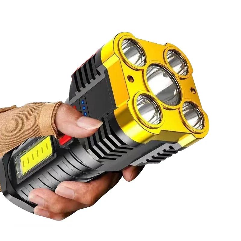 Taschenlampe Hohe Lumen Wiederaufladbar,Leistungsstarke Taschenlampen,COB-Licht,IPX6 Wasserdichte Taschenlampe für Camping,Notfälle
