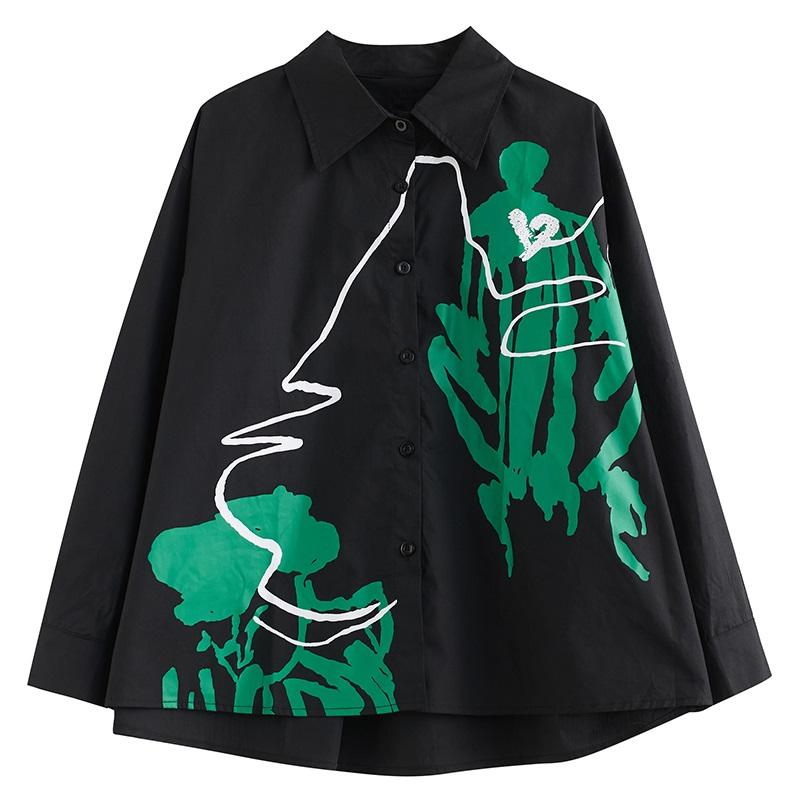 Camisas y blusas de manga larga para blusa, tops informales sueltos para primavera y otoño, camisa con botones para mujer