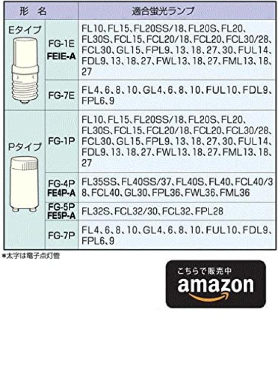 Five Star FS Glow Bulb FG-1E (2-Pack) FG1E FG1E Glow Starter for 10W-30W, E17 Base (FG-1EL Starter) (12-Pack)