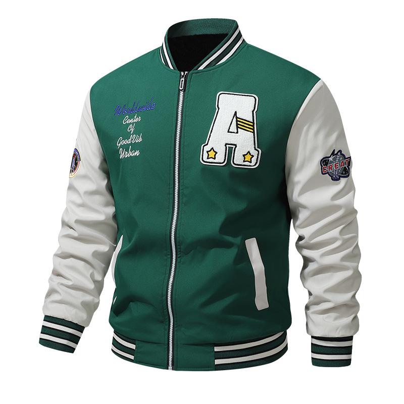 Colorful Baseball Jacket, Men's Loose and Versatile Top, Jacket, Men's Clothing