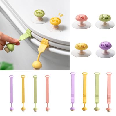 Silicone Toilet Seat Cover Lifters Portable Touch Free Toilet Lid Lifter Handle Durable Mushroom Shape Toilet Seat Pad Lifter