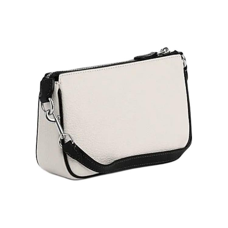 Coach Nolita 19 Solid Color Brand Logo Hardware Buckle Card Slot Leather Underarm Handbag Shoulder Bag Small Women Handbag White CP490-SVDMH