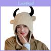 Knitted Cartoon Ox Horn Beanie Hat For Women With Windproof Warmth For Winter Seasons