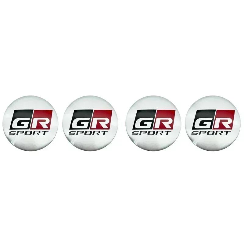 

56mm 4pcs/set Car Wheel Center Stickers Hub Cap Decal For Toyota GR Sport Logo Corolla C-HR Avensis RAV4 4runner Camry Prado