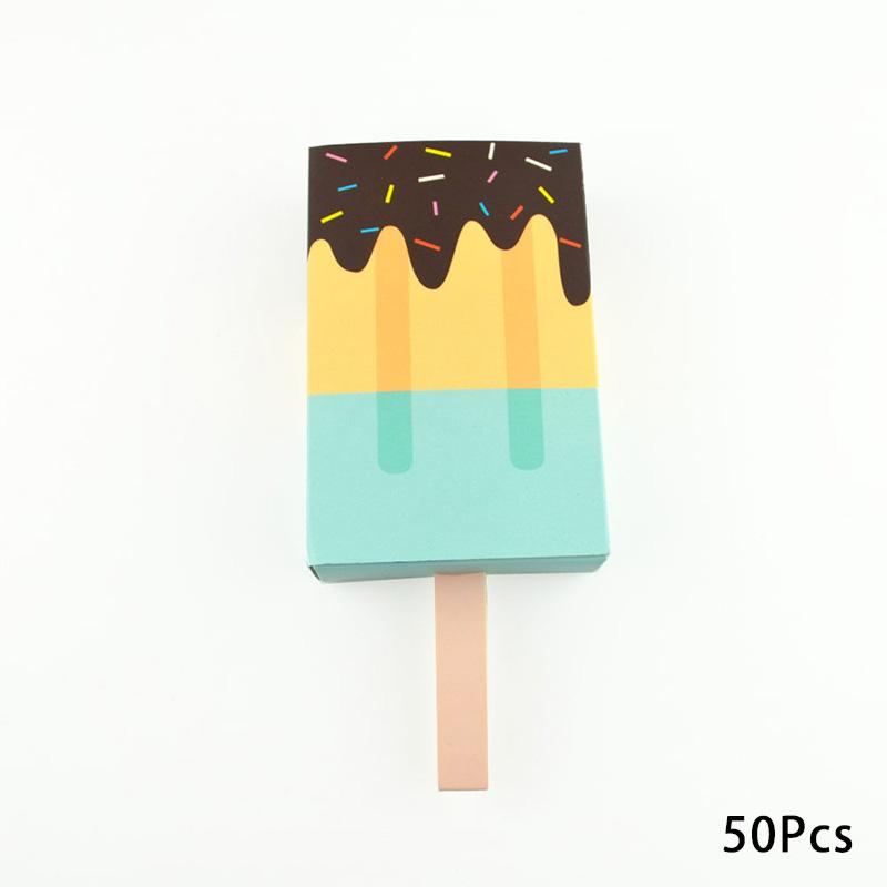 

50 шт. праздничные принадлежности модная подарочная коробка своими руками милая мультяшная коробка конфет в форме мороженого детский подарок 50Pcs синий