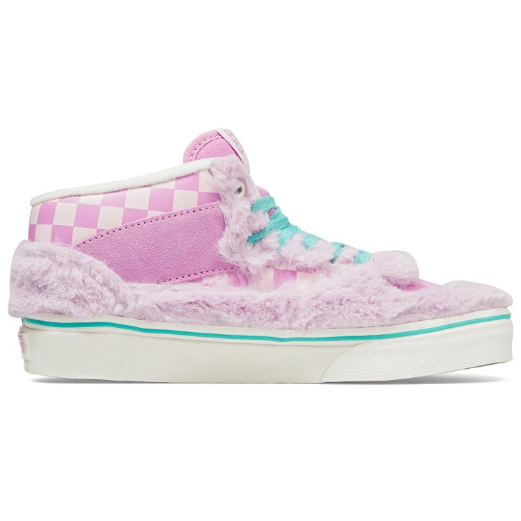 Vans Miro&Wujo X  Half Cab Year Of The Rabbit Limited Plush Checkerboard Warm Low-Top Skate Shoes Unisex Sneakers Pink VN000UC8BO9(S-BOX)