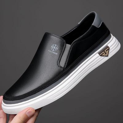 Nové pánské boty Kožené ležérní boty Jarní móda Ploché volnočasové boty Street Cool Nazouvací mokasíny Velká velikost