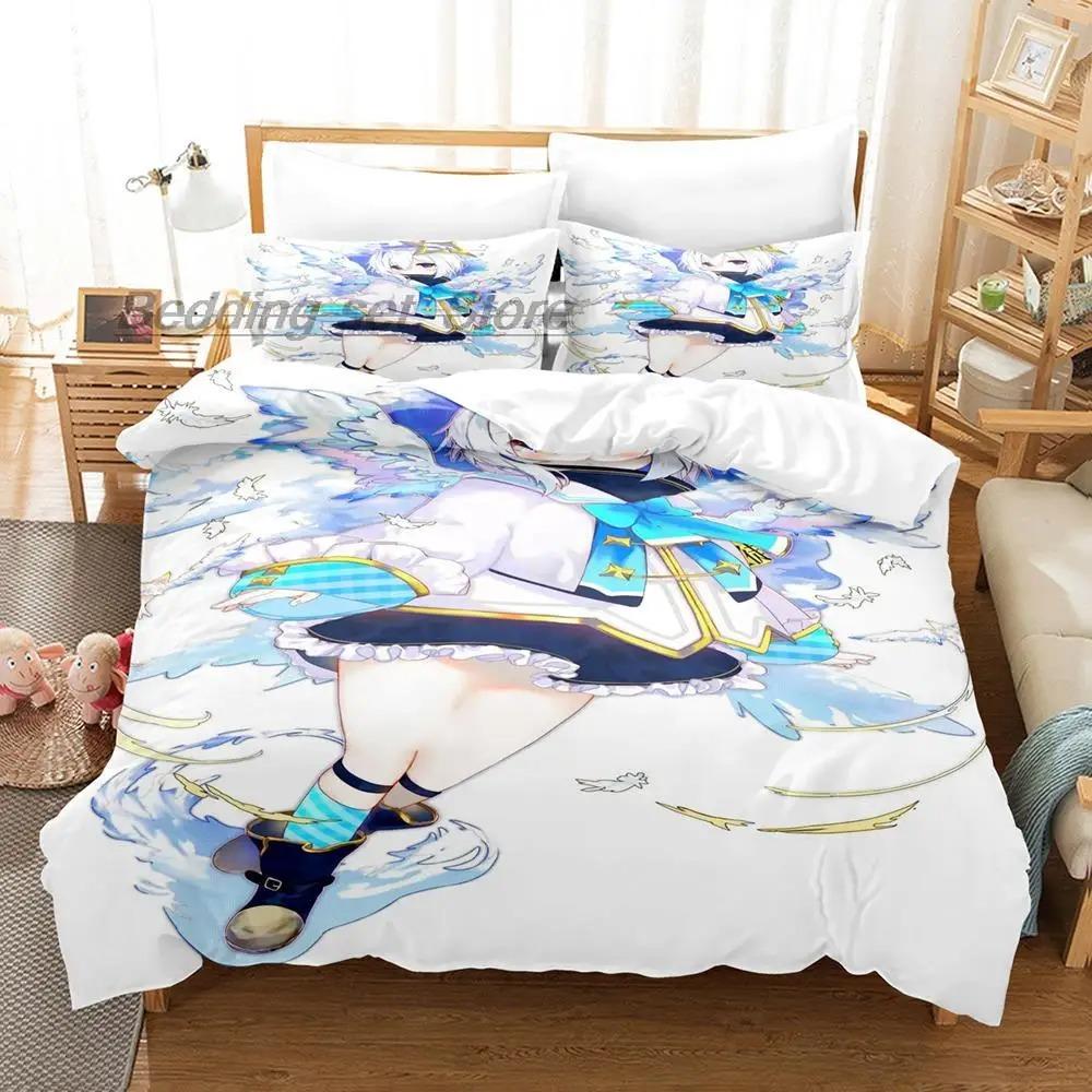 VTuber Ookami Mio Bedding Set Single Twin Full Queen King Size Bed Set Aldult Kid Bedroom Duvetcover Sets 3D Print Kawaii