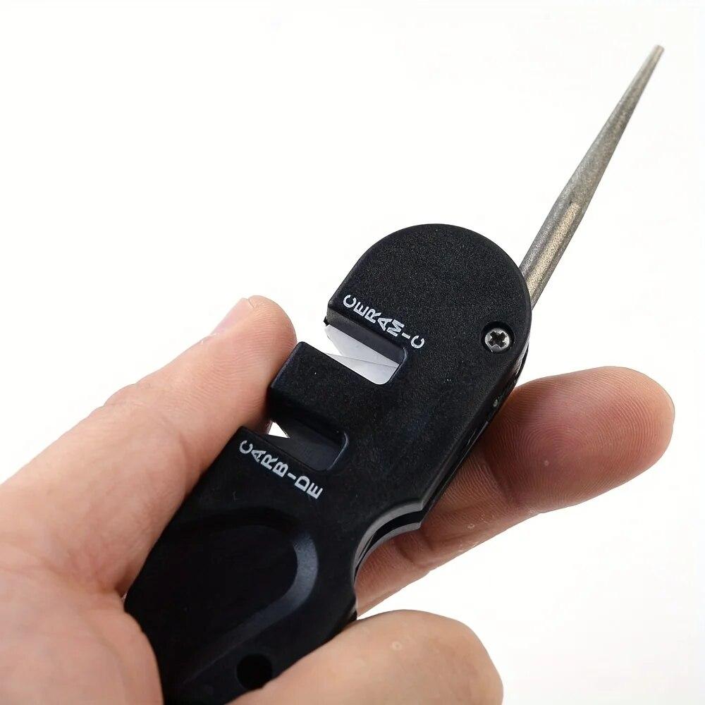 4-in-1 Mini Portable Tungsten Ceramic Carbide Knife Whetstone Sharpener Multifunctional Camp Outdoor Tools 1PC