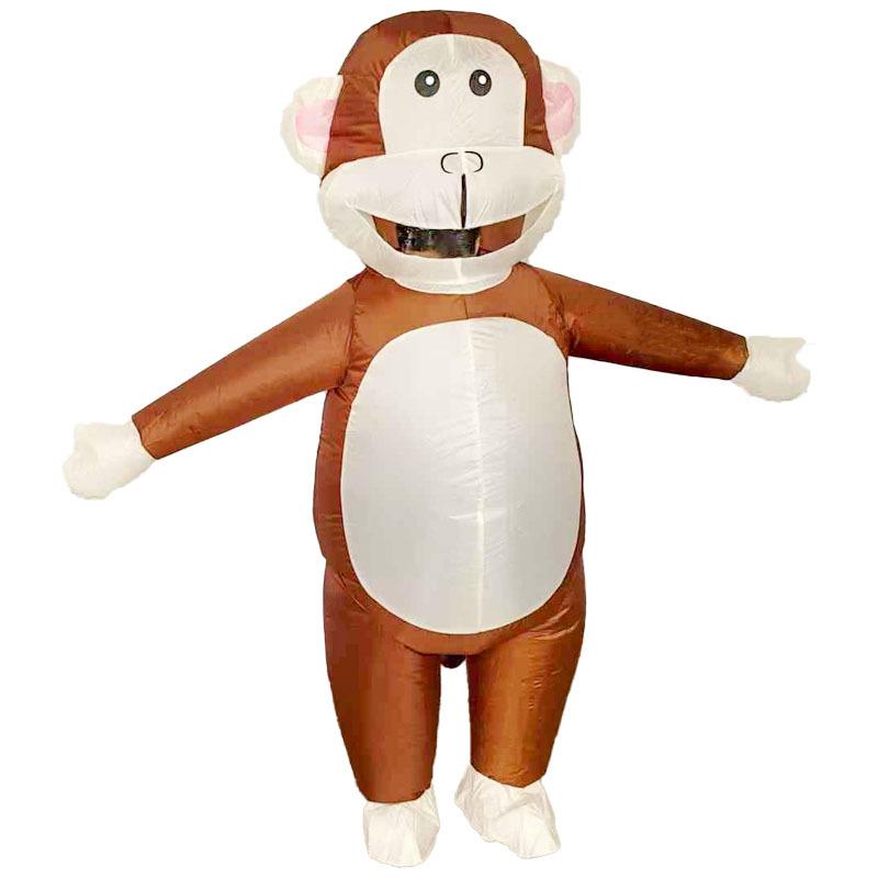 Pink-eared monkey inflatable costume, for adults