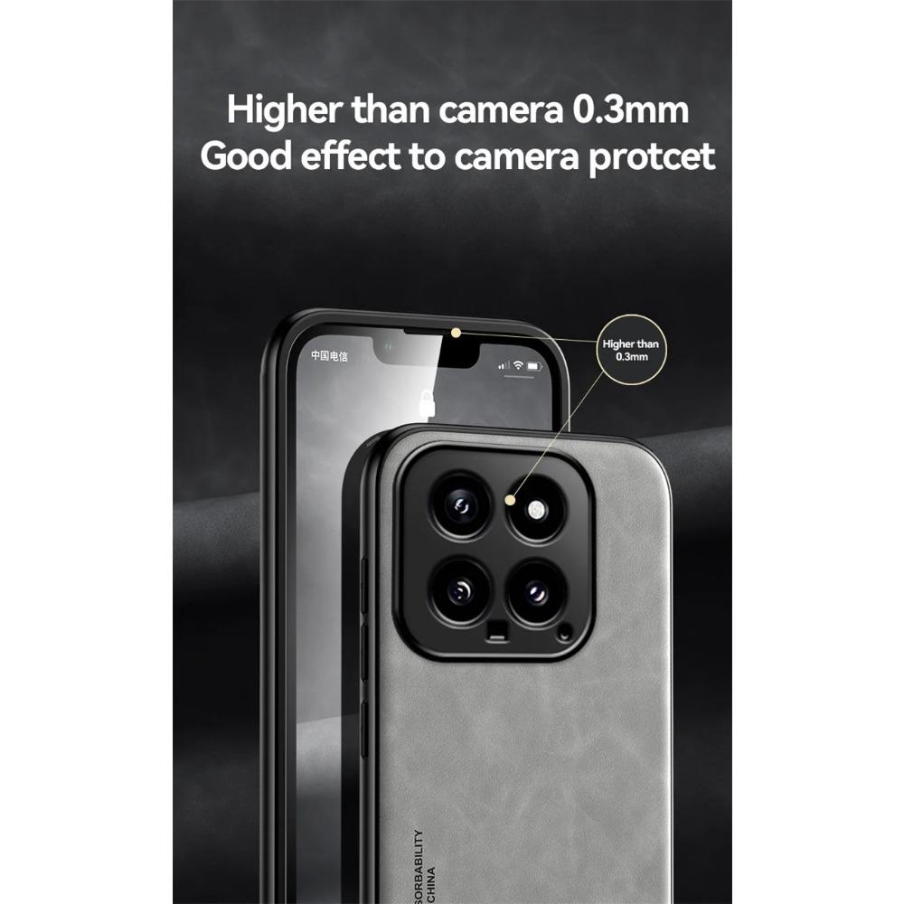 Luxury Shockproof Case for Xiaomi 14 Ultra Protective Cover Magnetic Car Holder Protection Phone Textured Business Full Protection