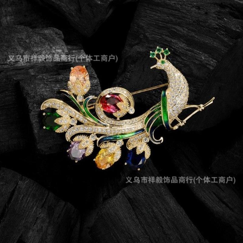 New Alloy Brooch High-end Niche Women's Peony High-end Pin Coat Suit High-end Versatile Brooch