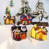 Christmas Village Houses Christmas Collectible Buildings with LED Light Christmas Decors Gingerbreads House Figurine