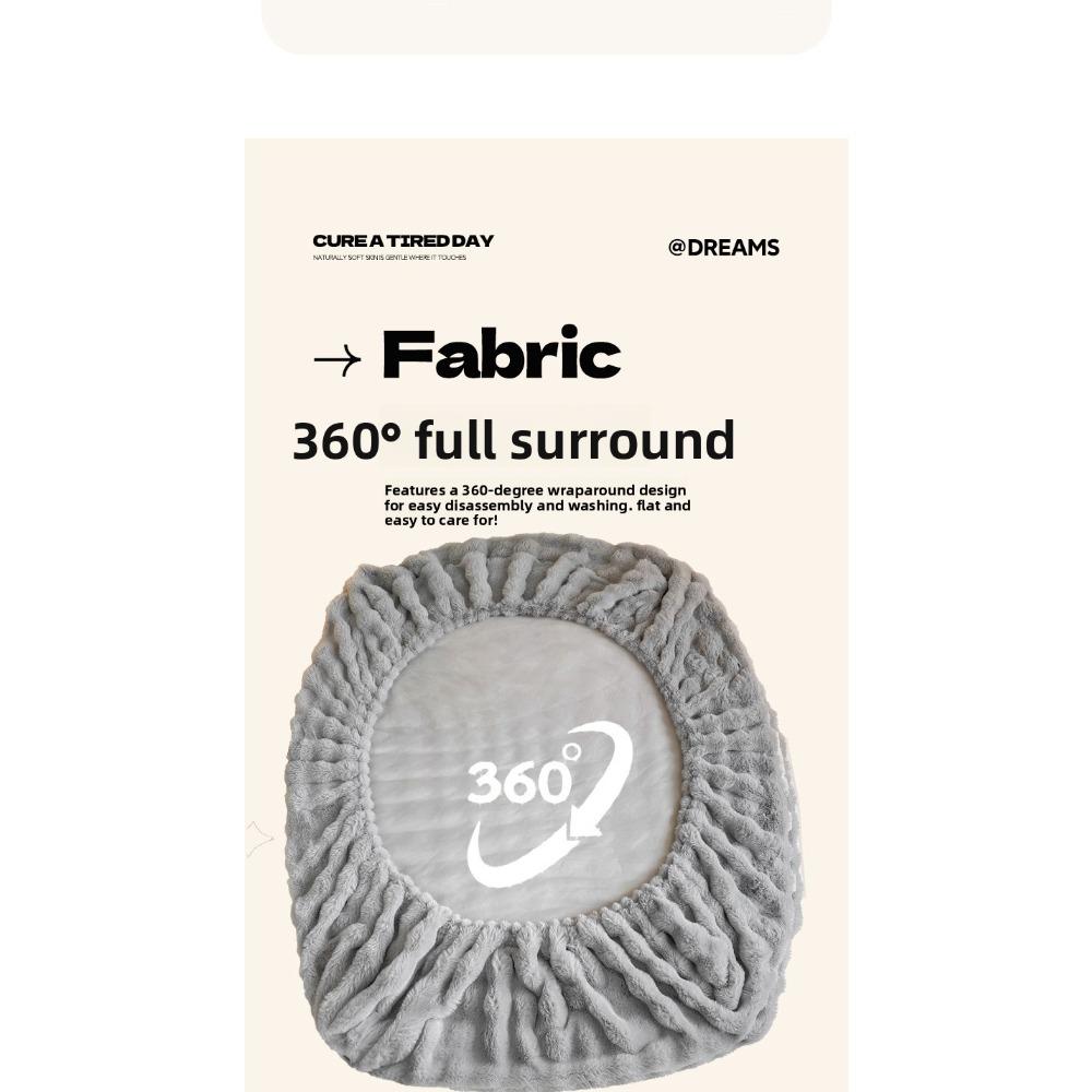 Class A Bubble Fleece Solid Color Fitted Sheet Thickened Mattress Protector Cover Fleece Bed Sheet Single Piece
