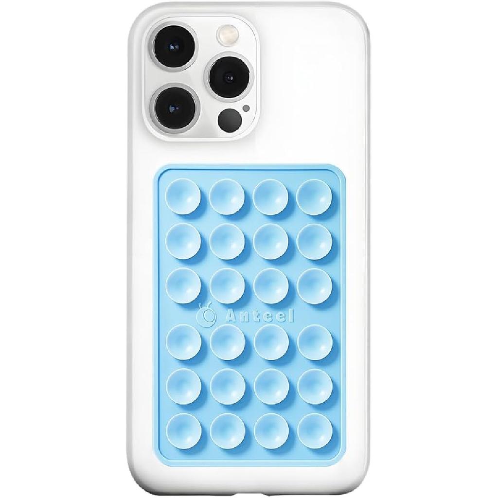 Anteel MAX-Sized Silicone Suction Phone Case Adhesive Mount, Durable, Hands-Free Sticky Phone Holder, Upgraded Thickened and Enhanced Suction Power