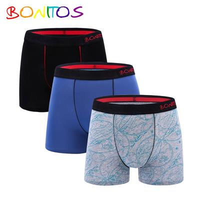 3 pezzi di boxer in cotone da uomo, mutandine da uomo con stampa, mutande comode da uomo