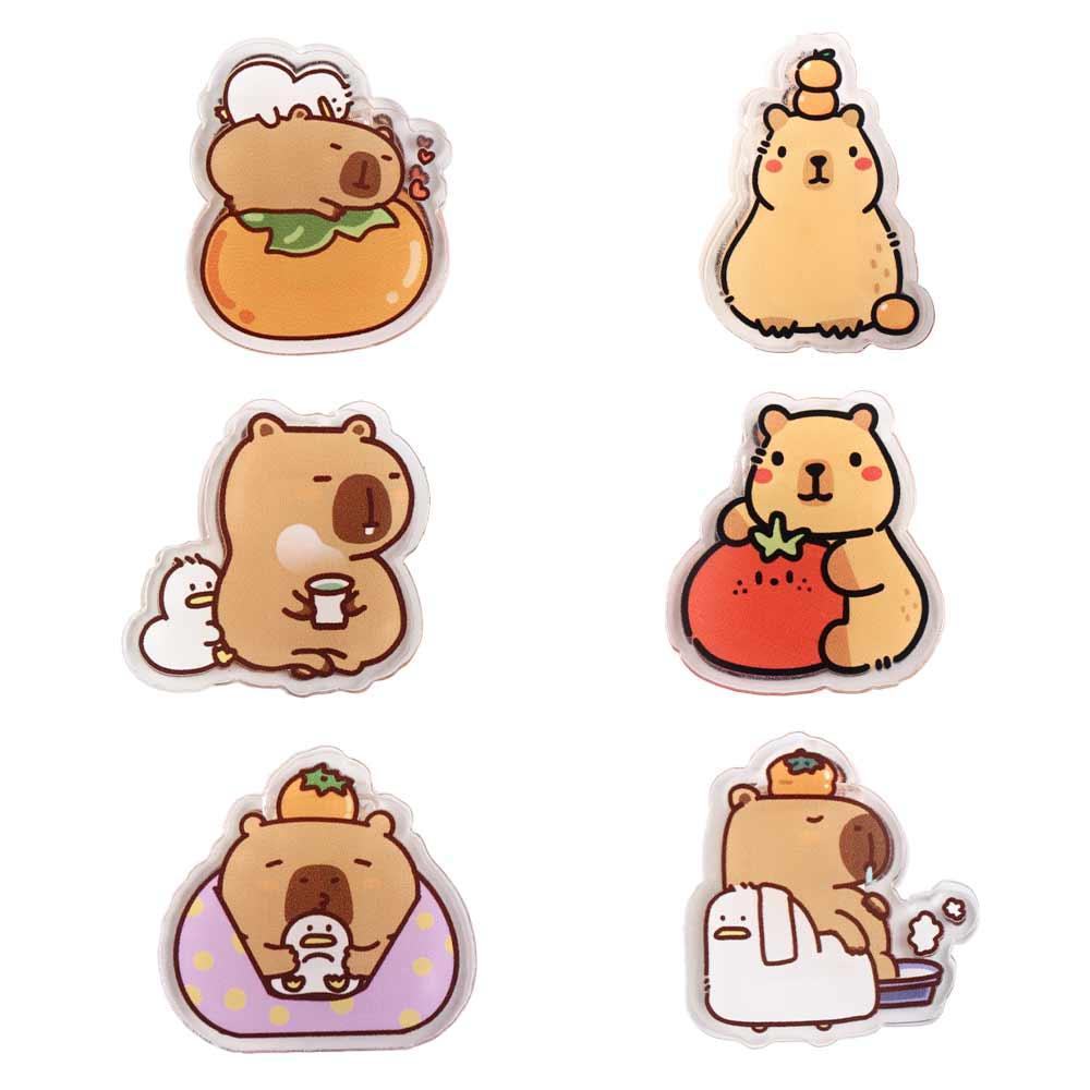 Transparent Acrylic Paper Clip Capybara Kawaii PP Clip  Scrapbook/Notebook Decoration