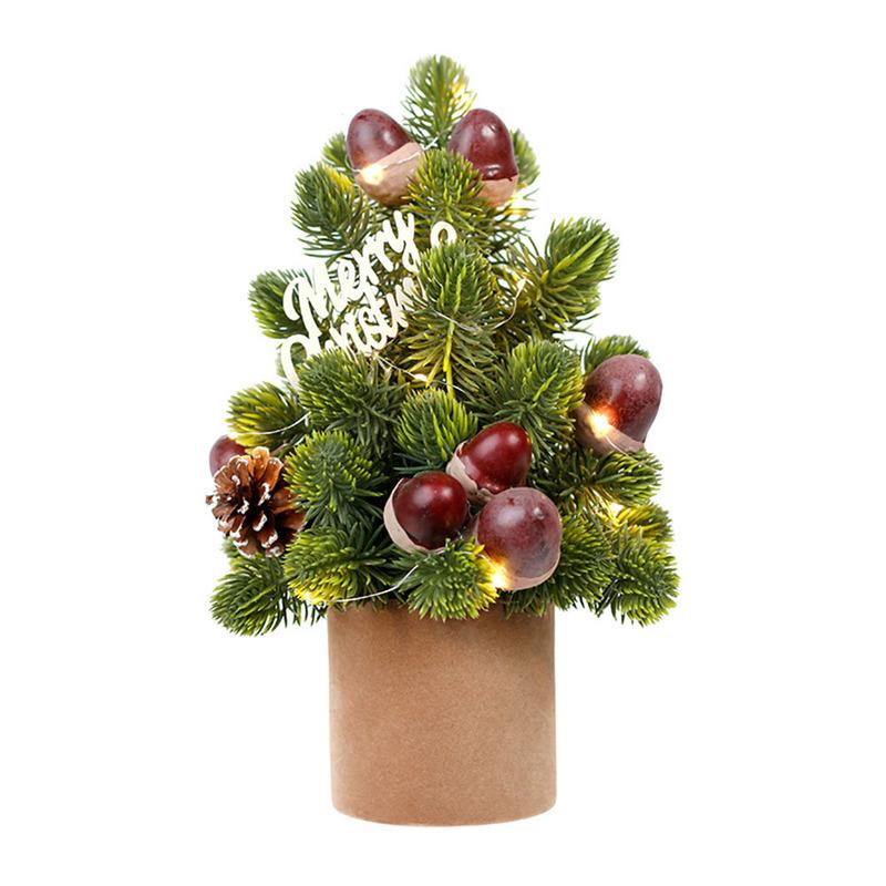 Mini Christmas Tree 21*32cm Artificial Mini Christmas Tree Holiday Indoor Fireplace Christmas Decoration DIY Christmas Kit