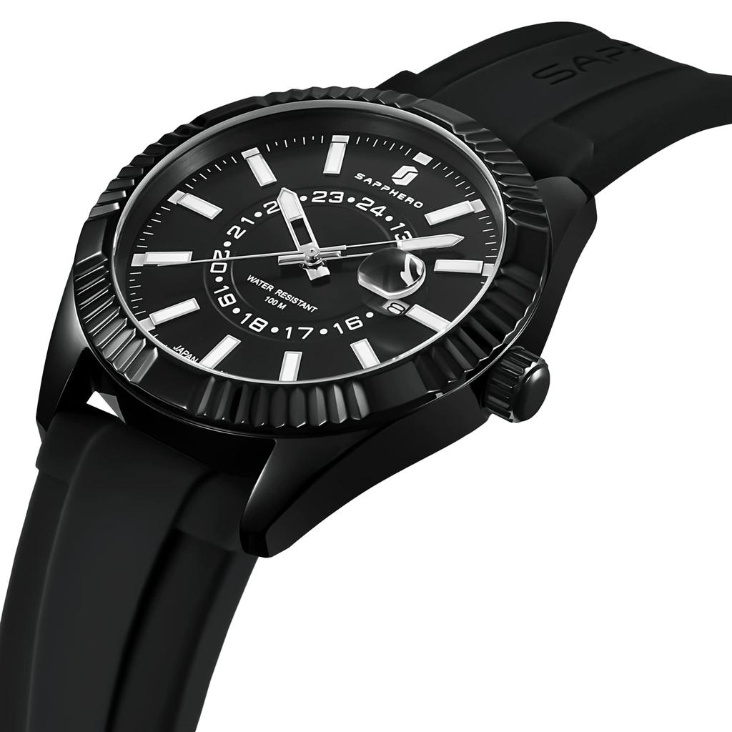 Watch 10 ATM Water Resistant Japanese Movement Analog Watch Simple Gift Business Date Display Quartz Stylish Popular Ranking Study Lightweight Black