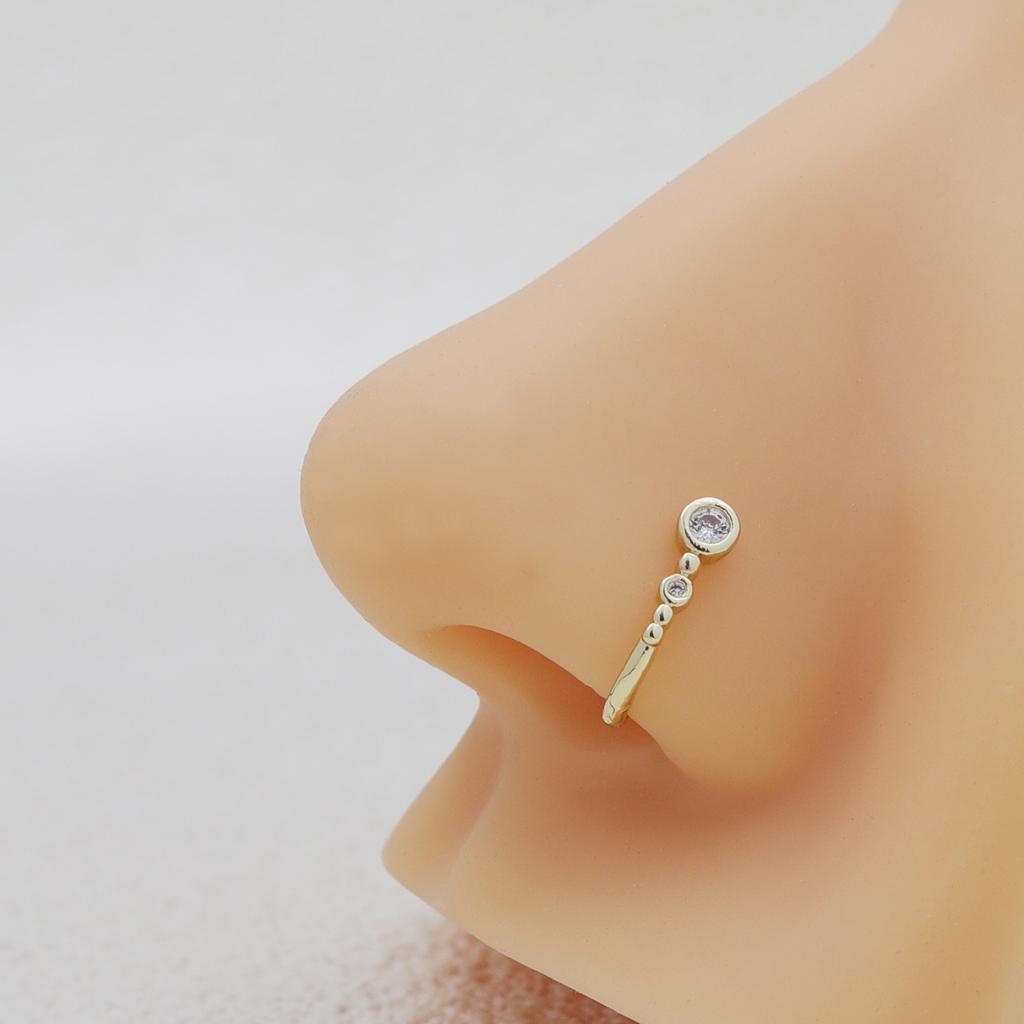 1Pcs Female Personalized Non-pierced U-shaped Nose Clip with Simple and Elegant Crystal Round Nose Stud