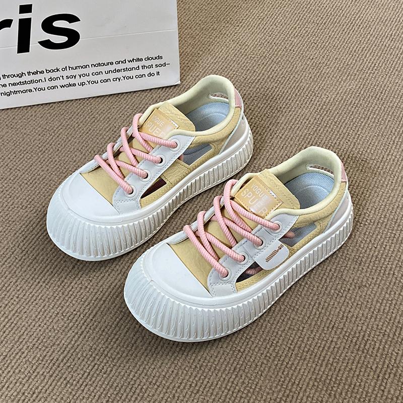 CRLAYDK Women Classic Fashion Sneakers Hollow Out Summer Casual Tennis Platform Skate Shoes Leather Walking Anti Slip Trainers