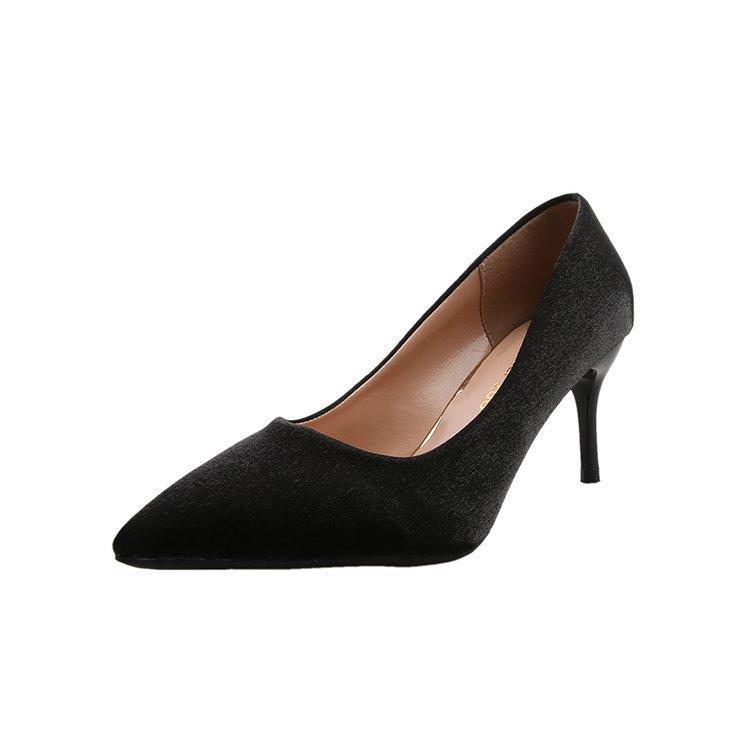 

Весна 2025 новая мода острый носок высокие каблуки профессиональная рабочая обувь корейская версия OL шпилька одинарные туфли женские в наличии неглубокий вырез 40