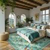 Green Living Room Carpet Bedroom Bedside Floor Mat Large Area Machine Washable Carpets Forest Bird Spring Home Decoration Rug