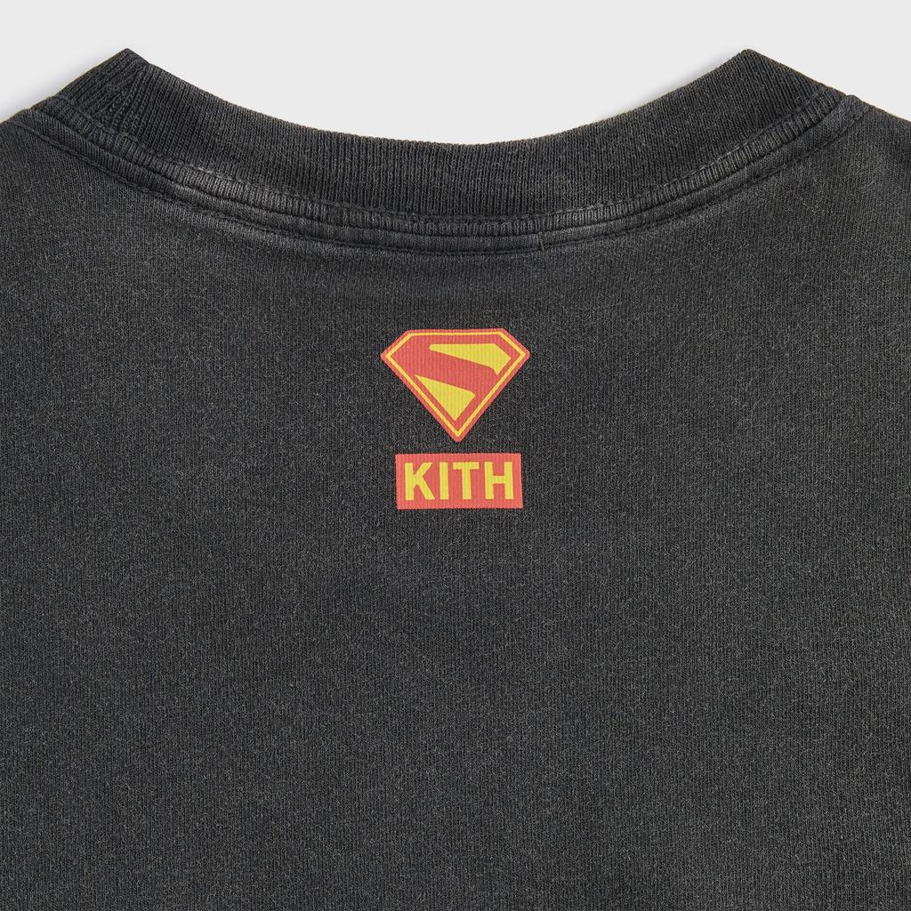 Kith X Superman Relâmpago Vintage Camiseta Preta Unissex Tops KHM033851-001