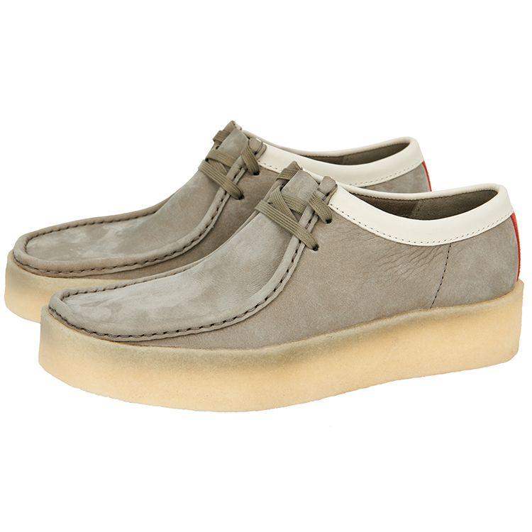 Clarks Wallabee Cup Leather Round Toe Lace-Up Casual Shoes Men sneakers Gray 261655387