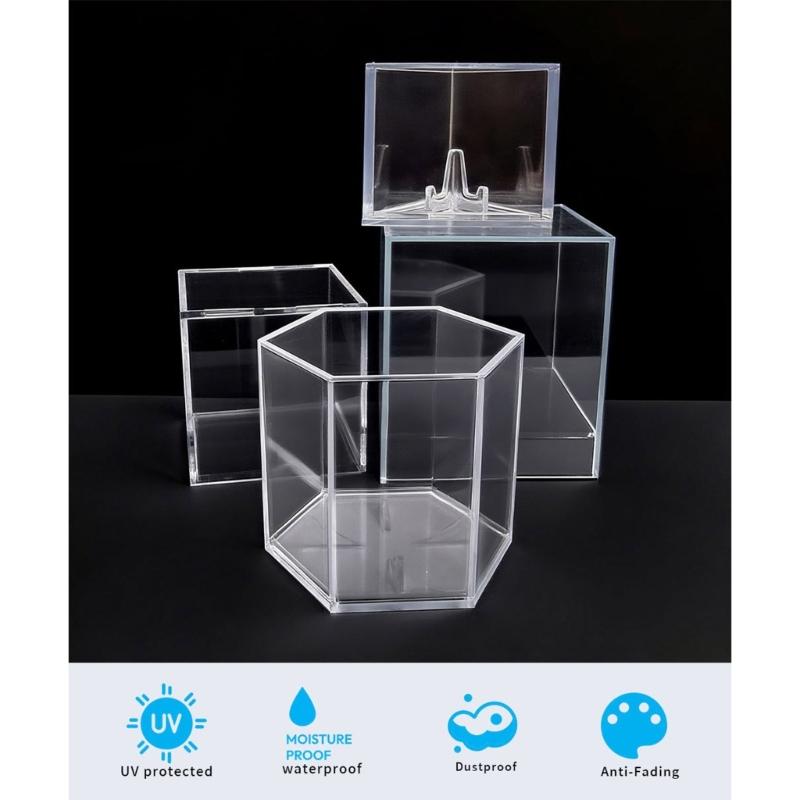 Acrylic Baseball Display Case Clear Baseball Holder Display Box Hexagonal Display Holder Dustproof Baseball Case