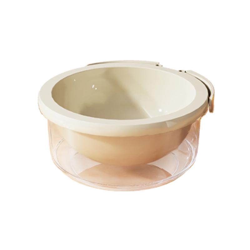 Double-Layer Vegetable Washing Basin & Draining Basket - Food Grade, Multi-purpose for Kitchen Use