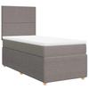 Maison Exclusive - Bed Slat Base with Taupe Mattress 100x200 Cm Fabric