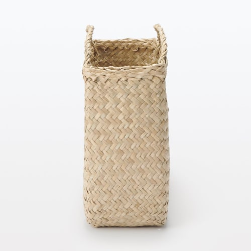 MUJI Seagrass Ajiro Woven Basket with Handle Large KG0VPA3A