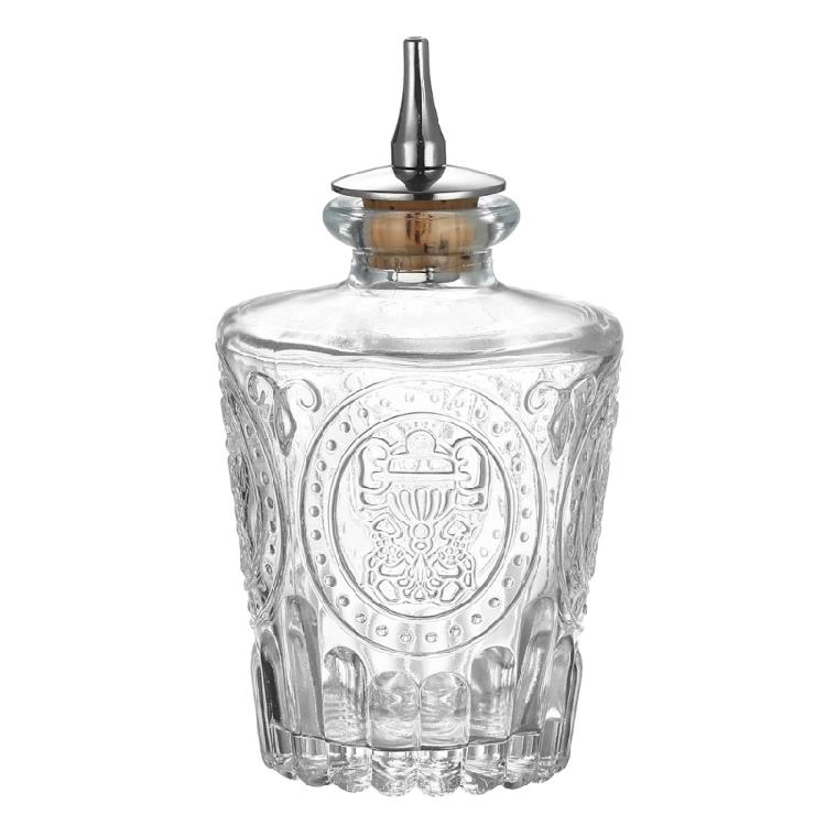 Classical Engraved Glass Barwares Bottle Including Airtight Plugs Drink Serving Pourer For Freshness And Style