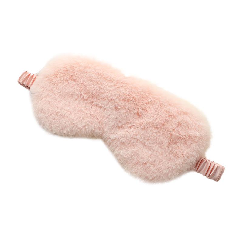 Plush Light-Blocking Sleep Mask - Breathable, Skin-Friendly Eye Mask for Autumn/Winter with Ice Pack Feature.