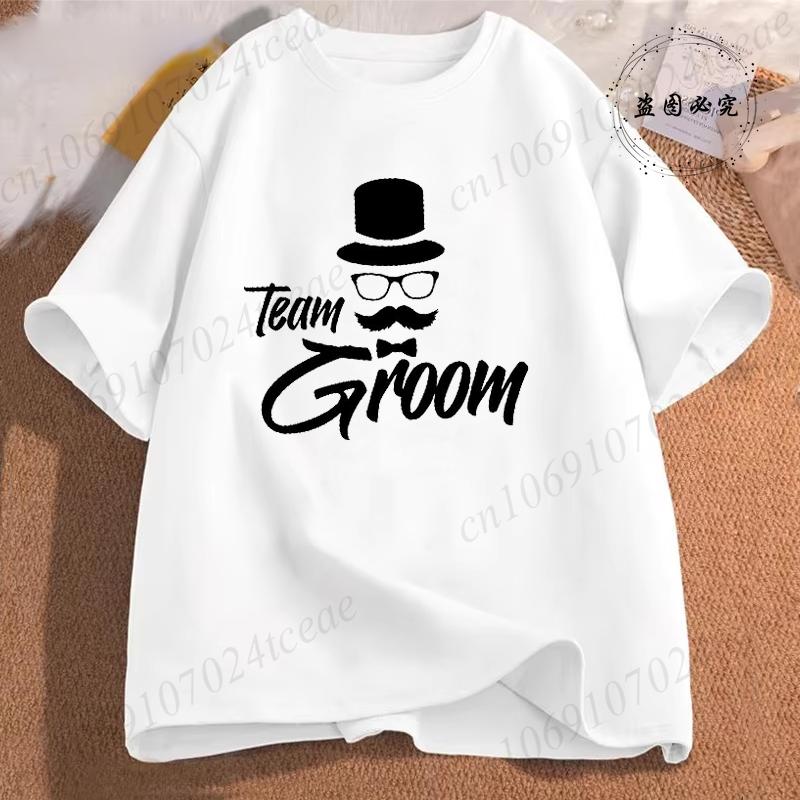 Fashion Team Groom TShirt Groomfatherbridefather Fashion Short Sleeve Tee Clothing Wedding Party Tops Tees Casual Streetwear