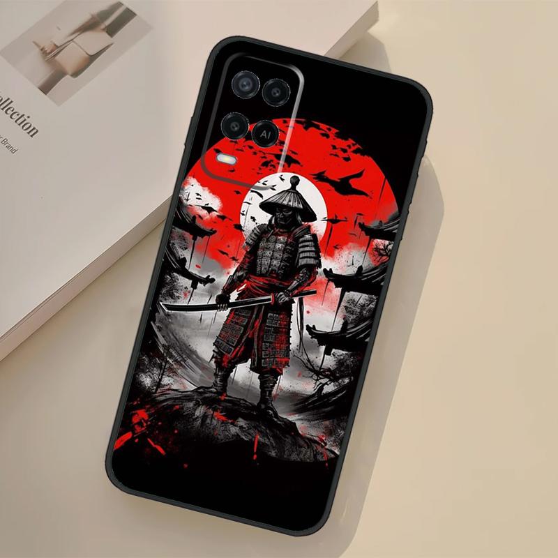 Japan Ninja Samurai Red Sun Case For Oppo A76 A96 A16 A17 A18 A60 A80 A40 A38 A58 A78 A98 A94 A74 A54 A15 A57 A77 A5 Pro